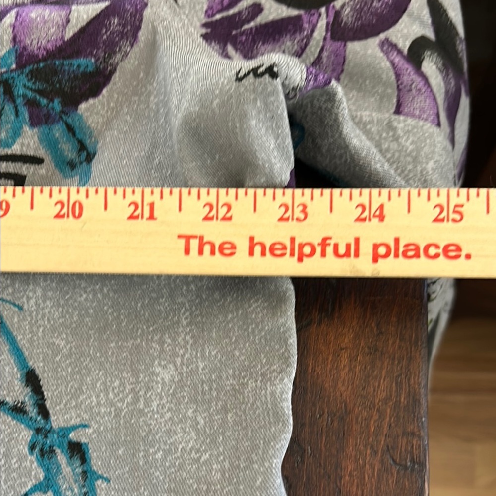 Chico's Additions Gray and Purple Blazer with Artistic Floral Design Chicos Sz 3 - Picture 7 of 8